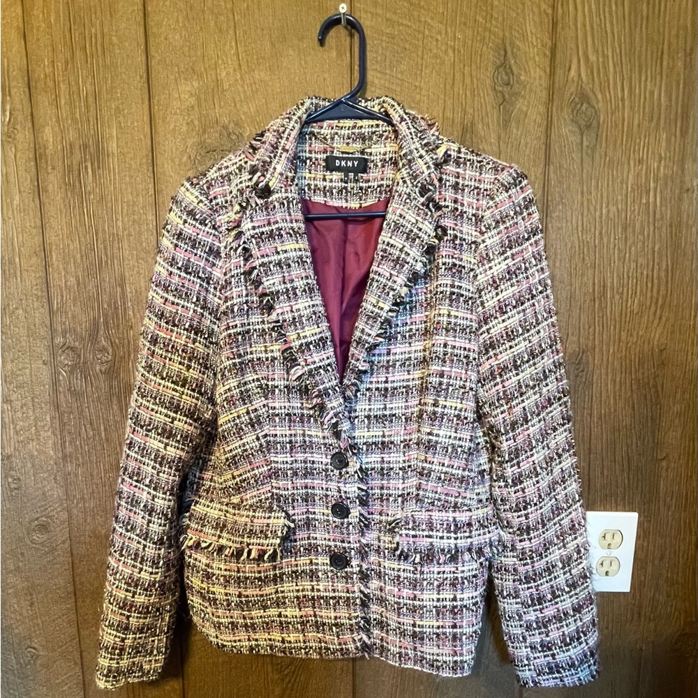 DKNY Women's Multicolor Tweed Blazer